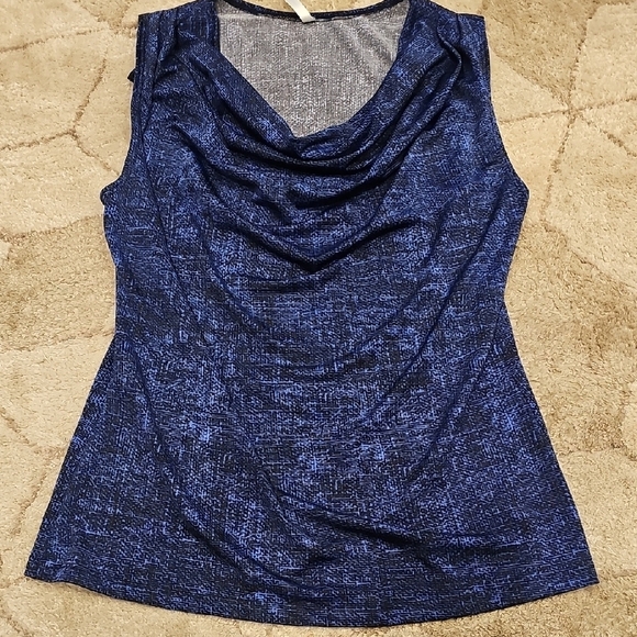 Nwot Passport Ruched Blue Tank Top Blouse - Picture 1 of 1